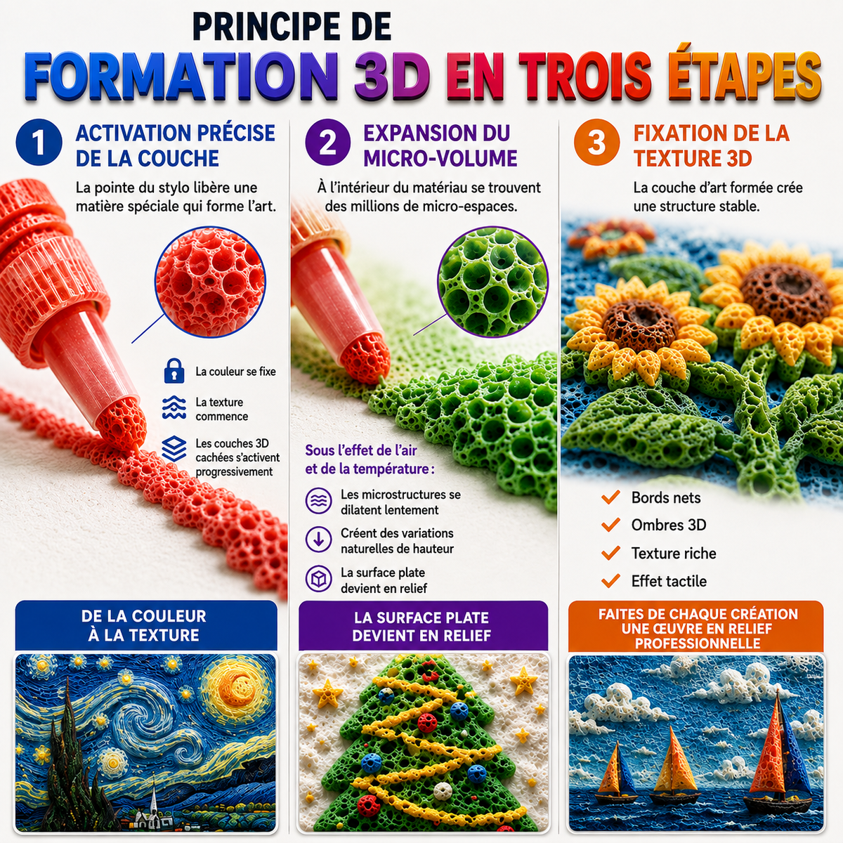 Économisez 50 % en commandant aujourd’hui丨🎁𝐁i𝐥𝐥𝐡𝐨𝐥® Stylo artistique 3D en relief – Transformez vos dessins plats en créations 3D à toucher