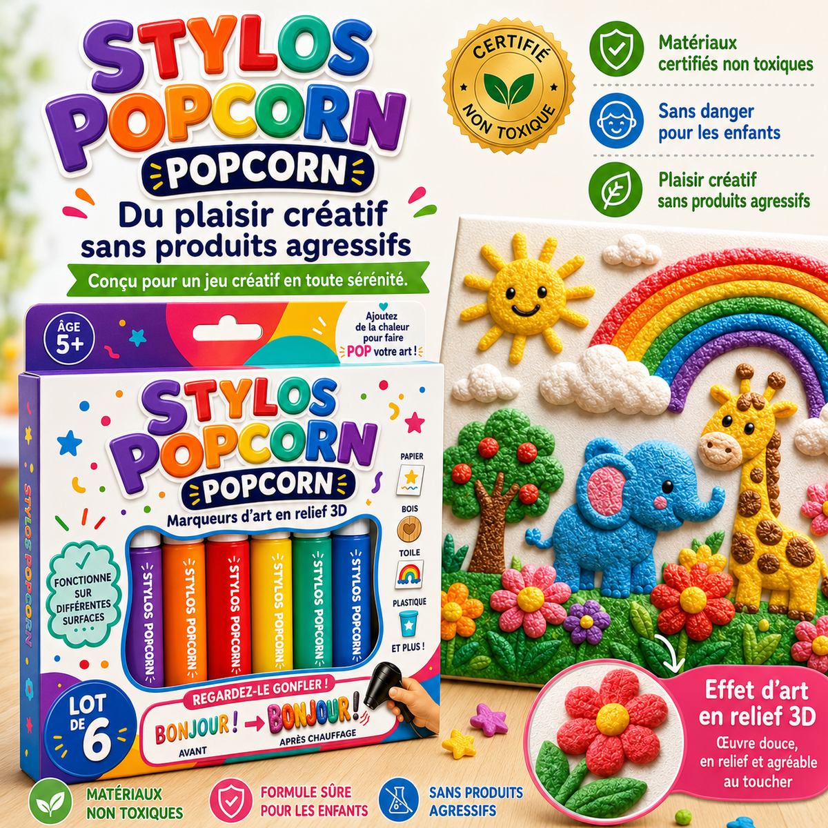 Économisez 50 % en commandant aujourd’hui丨🎁𝐁i𝐥𝐥𝐡𝐨𝐥® Stylo artistique 3D en relief – Transformez vos dessins plats en créations 3D à toucher