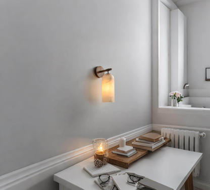 Simple Marble Copper Wall Lamp In Spain